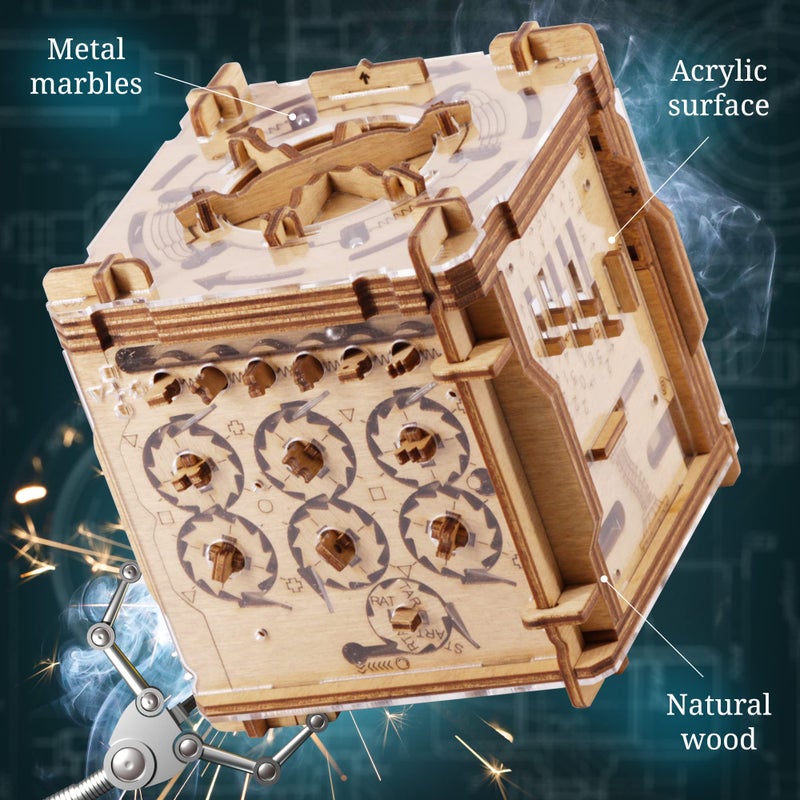 iDventure Cluebox Cambridge Labyrinth - Wooden 3D Puzzle Box - Escape Room Brain Teaser Gift - Money Puzzle Box for Adults & Men - Image 4